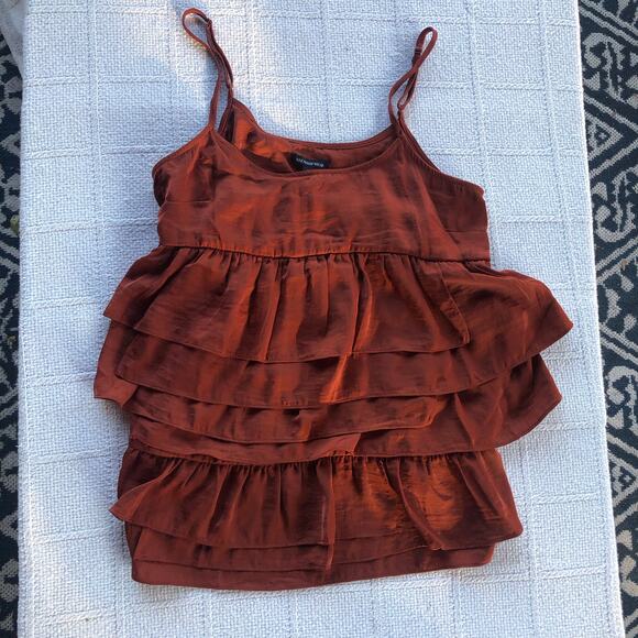 NWT Who What Wear Tank Top Blouse Women's Size XS Boho Ruffled Preppy Fairycore - Picture 1 of 5